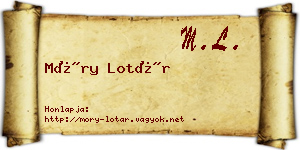 Móry Lotár névjegykártya