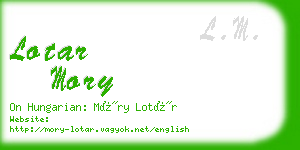 lotar mory business card